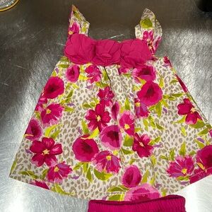 Girls Top and Diaper Cover Set size 0-3 mo